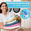 TidyFriend No-Spill Liquid Laundry Detergent Dispenser Holder, Laundry Soap Dispenser Holder with Drip Tray for Laundry Room Organization, Angled Downward Slope for Easy Pouring (No Strap, Ivory) by CozyNest Decor
