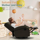 Swivel Rocker Recliner for Adults, Small Recliner Chair for Small Spaces, Rocking Recliner Chair for Nursery. Living Room, RV, Bedroom, Dark Brown by CozyNest Decor