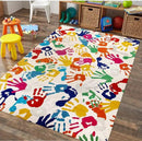 STARUIA Handprints and Footprints Large Kids Rug 5'x7', Washable Colorful Area Rug for Nursery Room, Non-Slip Play Mat Ultra Soft Indoor Carpet for Bedroom Playroom Classroom by CozyNest Decor