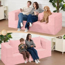 Folding Bean Bag Chair for Adults,3-in-1 Bean Bag Couch Faux Fur Floor Sofa Large Beanbag Convertible Bean Bag Sofa Bed with Pillow in Bedroom,Living Room,Apartment(Queen,Pink) by CozyNest Decor