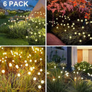 New Upgraded Solar Garden Lights, 6 Pack 48 LED Solar Firefly Lights Outdoor Waterproof, Solar & USB Charging, 8 Modes Swaying Light for Yard Pathway Patio Landscape Outdoor Decoration Lights by GreenHaven Gardens