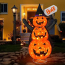 Halloween Decoration 4.3FT Retractable Jack-O-Lantern, 100 LED Collapsible Pumpkin Lantern with Black Star Hat, Plug in Halloween Lights with Stand for Indoor Outdoor Lawn Backyard Garden Decor by CozyNest Decor