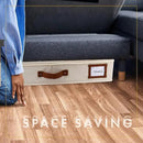 HOMELUX THEORY 2pc Under Bed Storage Containers, Bedroom Under the Bed Drawer Storage Organizer with Bins and Lids, Large Underbed Clothes Storage Box Ideal for Blanket, Fabric, & Shoes (Ivory) by CozyNest Decor