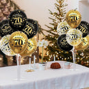TONIFUL 4 Set Black Gold Balloon Stand Kit for Birthday Decorations for 70th,Balloon Centerpieces for Table Party Decorations Cheers to 70 Years Old Birthday for Men and Women by TinyTreasures Baby Boutique