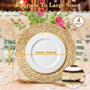 Defined Deco Woven Placemats Set of 4,13" Round Rattan Placemats,Natural Hand-Woven Water Hyacinth Placemats,Farmhouse Weave Place Mats,Rustic Braided Wicker Table Mats for Dining Table,Home,Wedding. by CozyNest Decor