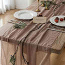 6pcs Nude Gauze Rustic Cheesecloth Table Runner 120 Inch 10 FT for Wedding Baby Shower Bridal Shower Birthday Engagement Garden Outdoor Party Long Sheer Boho Decorations by CozyNest Decor