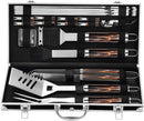Grilljoy BBQ Accessories Grill Tools Set - 22PCS Stainless Steel Barbecue Grill Accessories for Outdoor Grill with Black Aluminum Case - Grilling Gifts for Men Dad -Grill Tools Kit by GreenHaven Gardens