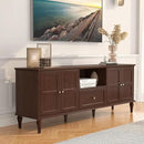 ARTPOWER 67'' Mid-Century Modern TV Stand with Storage Drawer and Doors, Long TV Stand with Adjustable Shelves for 75 Inch TV for Living Room, Bedroom, Brown by CozyNest Decor