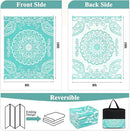 Pauwer Waterproof Outdoor Rug 8x10, Reversible Plastic Straw Patio Camping Rug, Indoor Outdoor RV Mat Carpet for Deck, Camper, Porch, Balcony, Backyard, Picnic, Boho Light Blue by GreenHaven Gardens