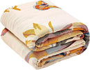 Boho Throw Blanket, 100% Cotton Ultra Soft Luxury Throw Rustic Quilt, 90"x98" Floral Bird Butterfly Farmhouse Decor Bed Blankets, All Season Rustic Reversible Bohemian Throw for Bed - Yellow by CozyNest Decor