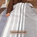 Alpaca Wool Throw Blanket | Super Soft, Lightweight, Breathable and Hypoallergenic | Non-Itchy or Scratchy (Gray White Varicolored, Queen (U.S. Standard)) by CozyNest Decor