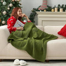 Amélie Home Chenille Knit Throw Blanket for Couch, Checkered Texture Decorative Soft Blanket for Sofa, Bed & Living Room, 50"x60", Olive Green by CozyNest Decor