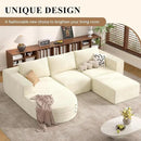 Modular Sectional Sofa with L-Shape Chaise,Cloud Sectional Modern Sleeper Couch with Deep Seat,Sponge Compression Sofas No Assembly Required (Beige-Corduroy Fabric) 1pcs by CozyNest Decor