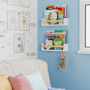 Wallniture Florida 24 inch Wall Bookshelf for Kids Room, Floating Shelves Nursery Decor, Wood White Wall Shelf Set of 2 Kitchen, Bathroom Decor (16'') by TinyTreasures Baby Boutique