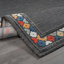 Beverly Rug Outdoor Rug 9x12 Modern Bordered Large Area Rugs for Indoor and Outdoor Patio Easy to Clean Non Shedding Living Room Porch Garden Washable Outside Carpet (9 x 12 Dark Gray) by CozyNest Decor
