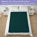 Bigacogo Chunky Knit Throw Blanket for Couch, 40x60 inches, 100% Hand Knitted with Thick Jumbo Chenille Yarn, Cozy Soft Large Rope Knot Cable Crochet Blankets for Sofa Bed Living Room, Dark Green by CozyNest Decor