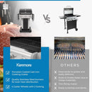 Kenmore 3-Burner Propane BBQ Grill, 30,000 BTUs Gas Grill with Cast Iron Cooking Grates, Folding Side Tables & Wheels, Outdoor Grill with Tool Hooks, Black by GreenHaven Gardens