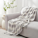 Snuggle Sac Twin Size Bedding Blankets Luxurious Microfiber, Reversible Super Soft Warm Cozy Blankets Fuzzy Plush Blanket for Bed,Couch,Sofa,Living Room, Grey Stripe,60x80 inches by TinyTreasures Baby Boutique