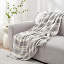 Snuggle Sac Grey Stripe Knitted Throw Blanket for Couch, Reversible Super Soft Warm Blankets Cozy Knit Fuzzy Plush Lightweight Throws for Sofa, Bed, Stripe Grey, 50 x 60 inches by TinyTreasures Baby Boutique