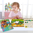 90shine 4PCS Crafts for Kids Ages 4-8 Sticker Paint Books Includes Dinosaur Marine Land Animals Multicolored Design Gifts Create 40 Pictures by TinyTreasures Baby Boutique
