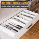 SpaceAid 7-Piece Bamboo Drawer Organizer Storage Boxes Set, Wood Tray Junk Drawer Organizers Multi-Use Divider Bins for Kitchen, Bathroom, Office Desk and Makeup Organization (7 Pack, White) by CozyNest Decor