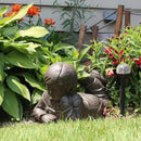Emsco Group 92246 Day Dreaming Boy Statue – Natural Appearance – Made of Resin – Lightweight – 16” Height Garden, BRONZE by GreenHaven Gardens