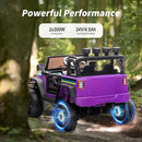 24V Kids Ride on Car, Kids Electric Vehicles Car Ride on Toy Truck for Toddlers w/Remote Control, 400W Motor - Purple by TinyTreasures Baby Boutique