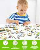 D-FantiX 30 Self-Correcting Number Puzzles, Double-Sided Addition and Subtraction Games, Kindergarten Math Games for Kids, Montessori Math Puzzles Educational Toys Preschool Learning Activities by TinyTreasures Baby Boutique