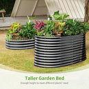 Land Guard 6x3x3ft Oval Galvanized Raised Garden Beds, Large-Capacity Metal Planter Box Outdoor, Durable Deep Raised Garden Bed 3ft Tall, Raised Beds for Gardening Vegetables, Dark Grey by CozyNest Decor