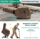 VIVIJASON Large Dual OKIN Motor Power Lift Recliner Chair for Elderly Big Man, 180° Lay Flat Electric Recliner with Heat & Massage, Infinite Position, 2 Remote Controls, Side Pockets & USB Port, Brown by CozyNest Decor