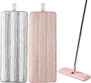 JOYMOOP Mop Replacement Pads, Reusable Microfiber Mop Pads for 13-inch Flat Mop and Mop Bucket Set, Pack of 2 Refills - Stripe and Pink by CozyNest Decor
