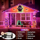 100 LED Halloween Lights Outdoor, 33ft Halloweem String Lights Indoor Clear Wire 8 Modes Waterproof Plug in Twinkle Fairy Lights with Timer Memory for Room Tree Party Decorations, Purple&Orange by GreenHaven Gardens