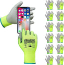 DULFINE Safety Work Gloves PU Coated for Men and Women-12 Pairs,Hi-Vis Seamless Knit Glove with Two Fingers Touchscreen,Ideal for General Duty Work (Extra Large) by GreenHaven Gardens