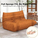 Full Foam Loveseat Sofa,Adults Bean Bag Chairs Floor Couch with Soft Waterproof Fabric,Armless Fireside Lounge Chair for Living Room,Apartment and Office (DarkOrange) by CozyNest Decor