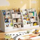 4 Tier Kids Bookshelf Set of 2, 4 Layer Sling Kids Book Shelf for Kids Rooms,Wood Children Bookcase,Baby Storage Book Rack,Toddler Bookshelf, Book and Toy Organizer,Book Display Shelf for Nursery by TinyTreasures Baby Boutique