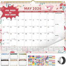 2025-2026 Calendar, 18 Month Wall Calendar 2025-2026 Hanging Spiral Bound Magnetic Fridge Desk Calendars 15" x 12", Jul 2025 - Dec 2026, A- Small Colorful by TinyTreasures Baby Boutique