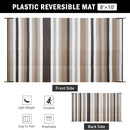 Outdoor Waterproof Rug 8'x10' Plastic Straw Rugs Washable Reversible Floor Mat Brown Stripe Carpet for Camping RV Deck Entryance Porch Picnic Balcony Beach Backyard by GreenHaven Gardens