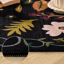 2x3 Washable Rug for Entryway, Floral Soft Small Area Rug, Non Slip Doormat Indoor Entrance Carpet, Flower Low Pile Front Door Throw Rug for Bedroom, Kitchen, Laundry, Bathroom, Black by TinyTreasures Baby Boutique