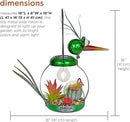 Alpine Corporation LYT292SLR-HH Solar-Powered Metal Heron w/Garden Enclosed LED Light Decor, Solar Patio Decor, 16''H, Green by GreenHaven Gardens