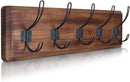 HBCY Creations Dark Wash Brown Rustic Coat Rack Wall Mount with 5 Hooks, Solid Pine Wood 24 inch Wall Hooks for Entryway, Mudroom, Hallway, Bathroom - Vintage Farmhouse Style Wall Mounted Towel Rack by CozyNest Decor