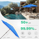 JEAREY 6.5x10 ft Rectangular Patio Umbrellas Outdoor Market Umbrella with Push Button Tilt and Crank, Rectangle Table Umbrella 6 Sturdy Ribs UV Protection for Pool Garden Backyard Deck, Royal Blue by GreenHaven Gardens