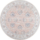 jinchan Round Rug 4ft Area Rugs Vintage Floral Distressed Design - Machine Washable Non-Slip Low-Pile Ultra-Thin Circle Rug for Entryway Bedside Living Room Dining Room Bedroom (4' Round,Pink) by TinyTreasures Baby Boutique