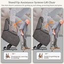 Power Lift Chair Recliners for Elderly, Modern Overstuffed Electric Seniors Recliner Chair with Remote Control Side Pocket for Living Room Bedroom (Dark Grey) by CozyNest Decor
