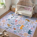 OJIA Animal Print Washable Rug 5x7 Area Rugs for Nursery, Soft Kids Bedroom Rug Ultra-Thin Non-Slip Modern Living Room Carpet, Stain Resistant Throw Carpet for Office Dining Room by CozyNest Decor