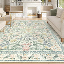 Wonnitar Large Rugs for Living Room, Soft Washable Floral 9x12 Area Rug for Bedroom, Boho Non-Shedding Foldable Carpet for Kids Playroom Apartment Home Decor by TinyTreasures Baby Boutique