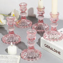 12PCS Pink Candlestick Holders Set- 4" H Taper Candle Holders, Glass Candle Holders Bulk for Wedding, Party, Home Table Centerpieces, Festival Gifts & Windowsill Decor by CozyNest Decor