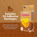 BioSwiss Bandages, Cheese Shaped Self Adhesive Bandage, Latex Free Wound Care, Fun First Aid Kit Supplies for Kids and Adults, 24 Count by TinyTreasures Baby Boutique