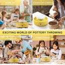 Mini Pottery Wheel Kit - 6" Pottery Wheel for Kids, Teens & Adults Beginners, 2 Lb Air Dry Clay & 18PCS Clay Tools Included, Crafts for Home DIY, Ceramic Work & Art Creatio by TinyTreasures Baby Boutique