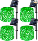 JMEXSUSS 4 Pack Green Solar Christmas Lights, Total 400 LED 132FT Solar String Lights Outdoor Waterproof, 8 Modes Copper Wire Solar Fairy Lights for Patio Garden Yard Tree Christmas Decor by GreenHaven Gardens
