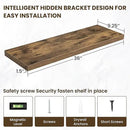 36 Inch Floating Shelves, 12 Inch Deep Floating Shelves for Wall, Floating Shelf with Invisible Brackets, Deep Shelves for Bathroom, Bedroom, Living Room, 2 Pack, Brown by CozyNest Decor